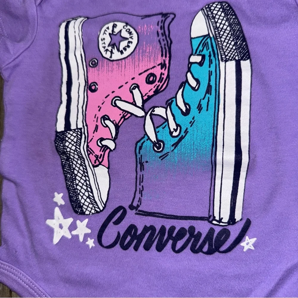🩷3/$13🩷 Converse Kids Bodysuit Sneaker Print